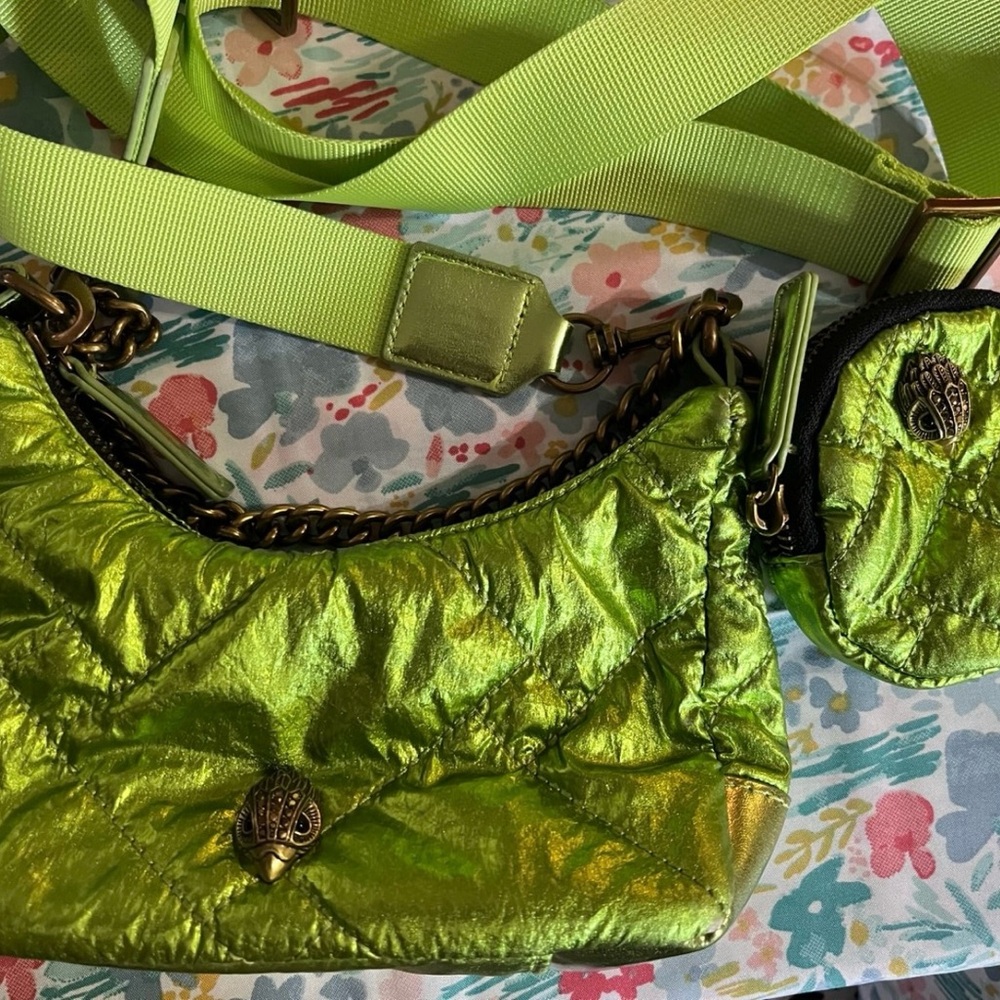 Kurt Geiger Out of Stock Metallic Lime Crossbody Bag. EUC - Picture 5 of 8